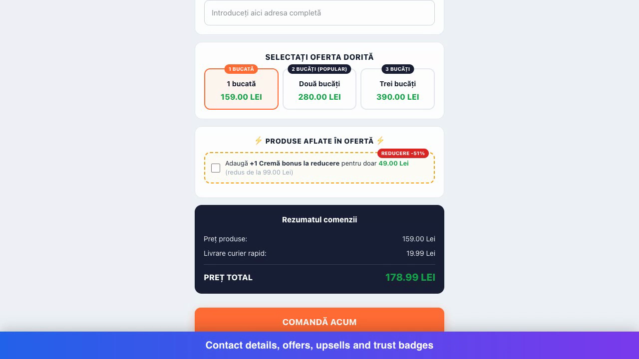 Bundle picker and order bump, as the customer sees them.